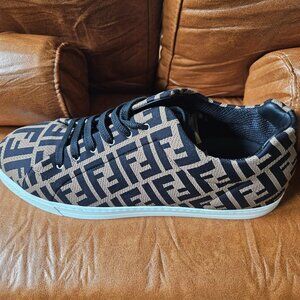 Fendi Forever Allover Sneakers Mens US12 Tabacco Nero